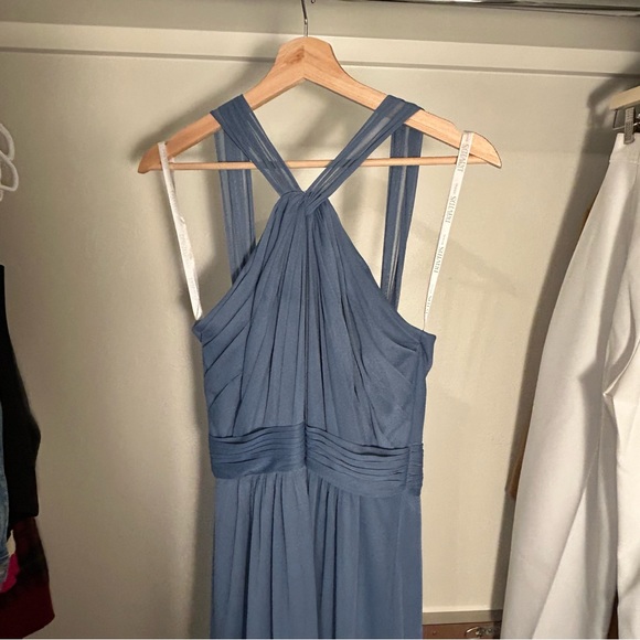 David’s Bridal Bridesmaid Dress Steel Blue - Picture 2 of 6